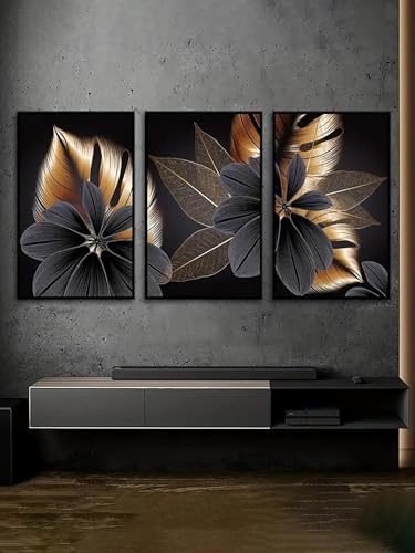3 Innenrahmen druck auf leinwand avec motif de feuille moderne LSYALUCK posters