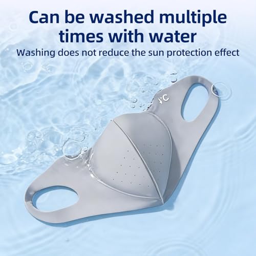 UV Face Mask,Ice Silk Sun Mask,Washable Reusable Cooling Breathable Face Cover for Outdoor Sports, Grey