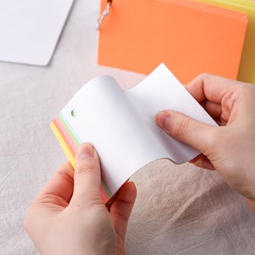 Koogel 300 cartões coloridos de índice, cartões em branco com anéis, cartões de estudo de 7,6 x 12,7