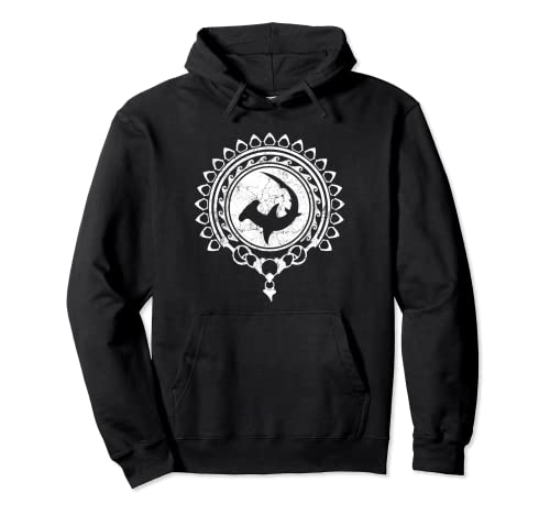 Hammerhead Shark Tooth Necklace Polynesian Tribal Tattoo Pullover Hoodie