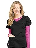Med Couture Women's 'MC2' Lexi Scrub Top, Black, Small