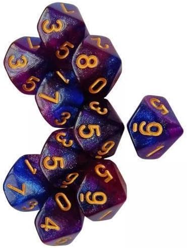 Enakshi® 6x10 Pieces Dice Set D10 Entertainment Toys Party Table Game for Bar Card Game Blue Purple|Toys & Hobbies | Games | Other Games