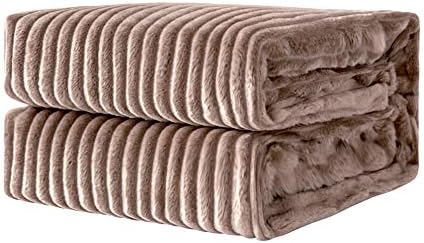 MIULEE Flannel Fleece Throw Blankets Soft Warm Comfortable Throws for Sofa Corduroy Fluffy Blanket Bed Throw for Bedroom Couch Travel Kids Bedroom Accessories 50x60Inch Orange