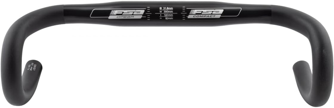 FSA, Omega Compact Fold 380 mm 31.8 Unisex Adult, Black, 38 cm