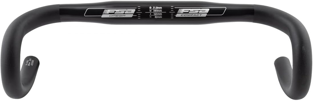FSA, Omega Compact Fold 380 mm 31.8 Unisex Adult, Black, 38 cm | bike-handlebars
