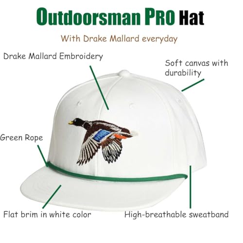 Image of EDTREK Performance Outdoorsman Snapback Truck Hat with Flat Brim - Unique Animal Embroidery
