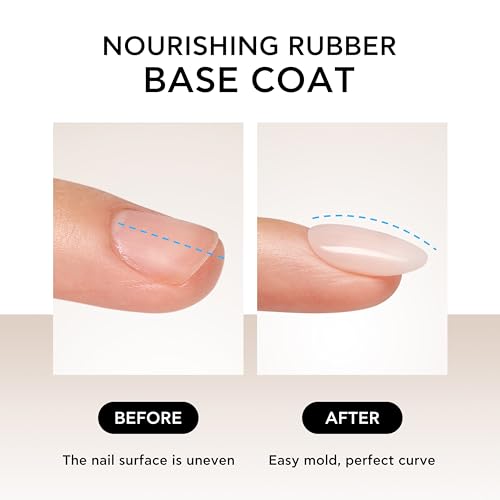 Bluesky Rubber Base Coat 10ml – Gentle Whisper - BNR03, Base Gel for Nails, Strengthening Gel Base Coat for 21 Day Manicure, LED UV Lamp Required