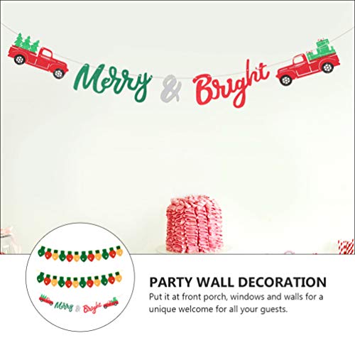 ARTIBETTER 3 Peças de Banner de Feliz Natal Guirlanda Pendurada Decoração de Natal