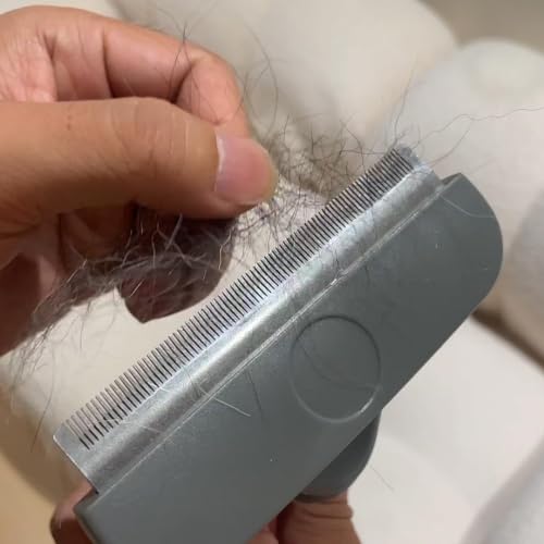 2PCS Pet Grooming Brush Set, Undercoat Deshedding Tool & Double-Sided Silicone Glove for Dogs, Cats & Horses - Gentle & Effective Loose Hair Removal, Shedding Reduction - Thumbnail 3
