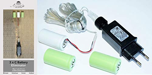 Coen Bakker Batterie Netzteil Adapter 3X C Baby LR14 Batterien 4,5V Wandler 4m Kabel Netzteil Cover