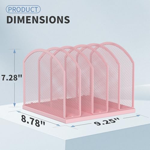 image for Gawerk 5-Section Vertical Desktop Organizer, 5-Section Mesh File Folde