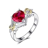 omega rubin herzschuppe  JewelryPalace Liebe Knoten Herz 2.5ct Synthetisch 18K Rot Rubin Jahrestag Vertrauensring