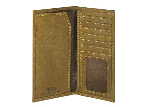 ZEP-PRO NCAA Georgia Bulldogs Vintage Tan Leather Secretary Wallet, Slim Stylish for Men3