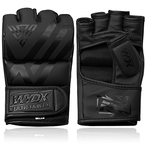 Wyox Mma Gloves For Men And Women, Super Lightweight Ufc Mixed Martial Arts Grappling Sparring Punching Bag Training Kickboxing Muay Thai Combat Punching Bag Workout Mitts (L/Xl, Black) #TOP1