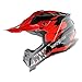 1Storm Adult Motocross Helmet ATV Dirt Bike BMX MX Downhill Mountain Helmet Track Style JH601; Dinosaur Red + Goggles + Skeleton Red Glove Bundle