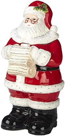 Holiday Wishes 3D Santa Cookie Jar – Festive 12.25” Ceramic Santa Claus Jar for Holiday Cookies, Treats, Candy & Christmas Kitchen Décor image 4