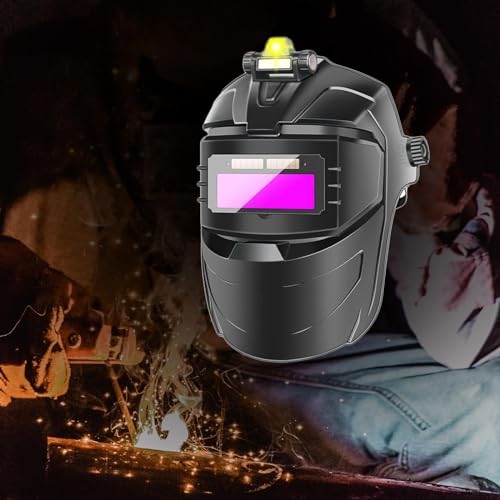 Máscara de soldador, cobertura facial automática, luz variável ajustável para arco tig mig, resisten