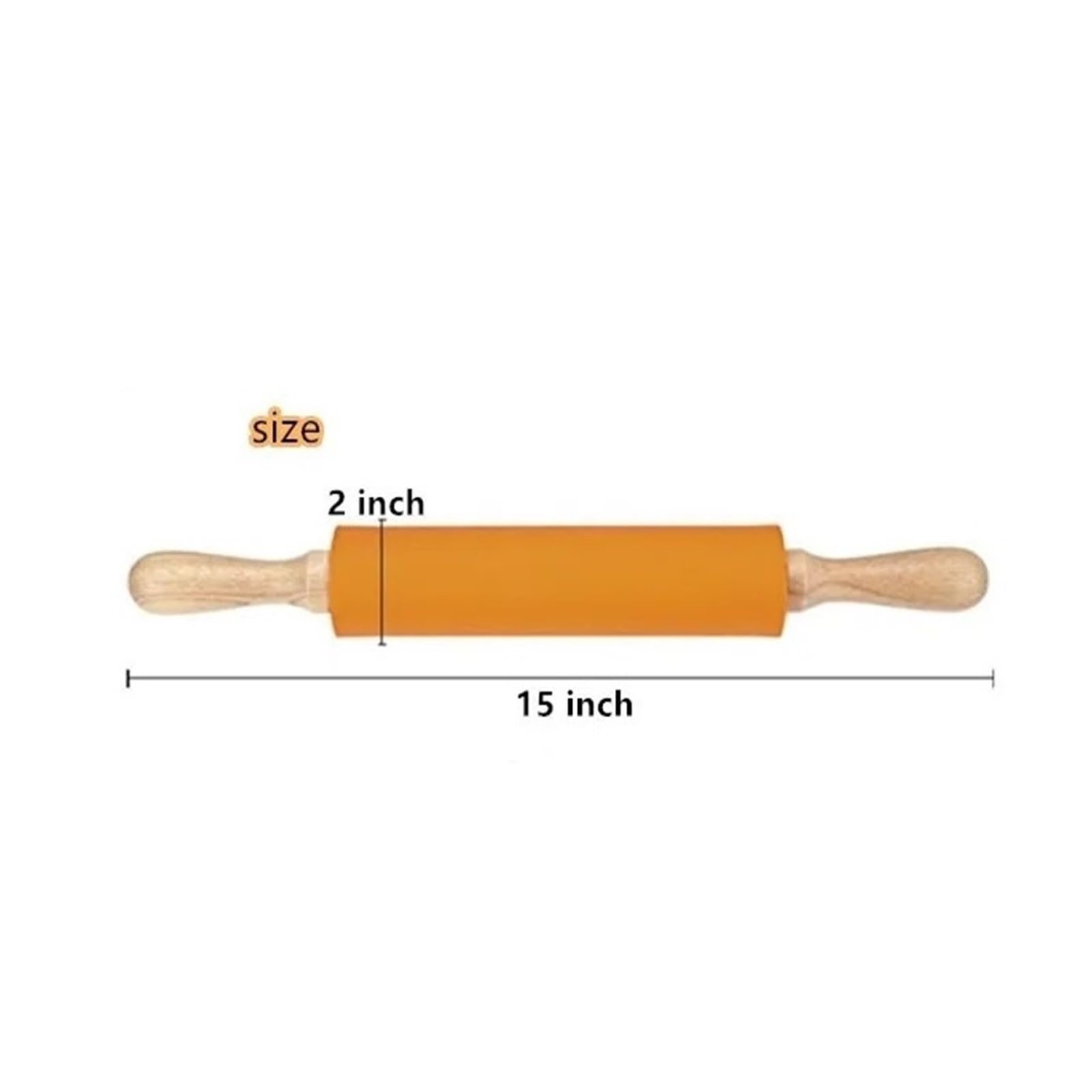 1/4 Stück Silikon-Nudelholz mit Holzgriff, antihaftbeschichteter Teigroller, Küchen-Backwerkzeug(4Pcs Size L)