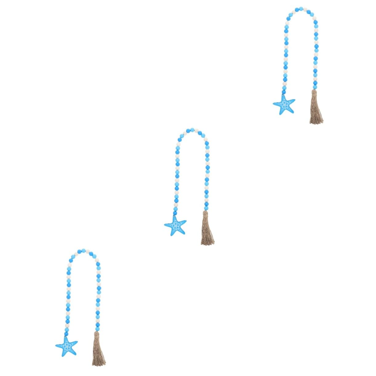 Cadena de cuentas de madera de estrella de mar PRETYZOOM guirnalda decoración puerta colgante