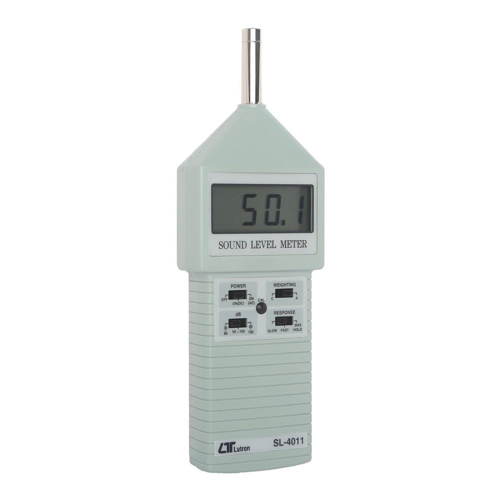 Fonometro (Intervallo: 30–130 dBA) / Fonometro di Classe 2 / Misuratore di rumore con display LCD; Fonometro portatile per uso domestico, industriale ed esterno; Modello: SL-4011