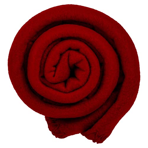 Imperial Home 50X60 Soft Fleece Throw Blanket, Throw Blanket For Couch, Travel, Bed, Any Room, Travel Essentials, Fleece Travel Blanket, Lightweight Blanket, Fall Blankets & Throws, Cozy Blanket (Red) #TOP3