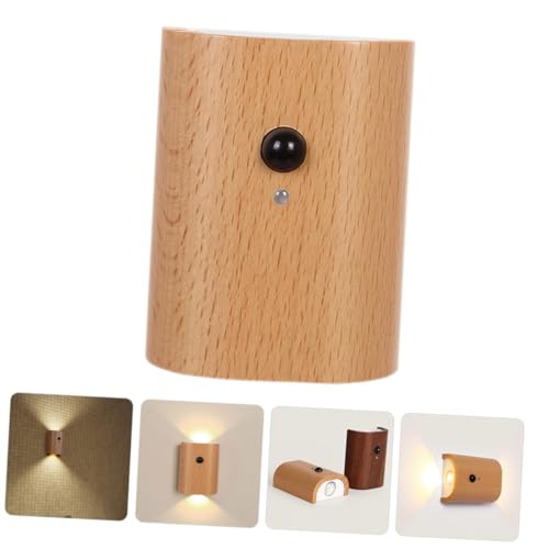 Lámpara de pared LED recargable de madera para dormitorio y pasillo 3