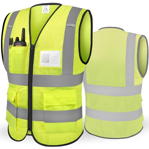 TICONN Reflective Safety Vest High Visibility Class II Mesh Vest for Women & Men Meets ANSI Standards 4X-Large Yellow 2