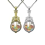 Contenido del paquete: 2 colgantes de guitarra (1 bronce y 1 plata)