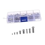 LIFKOME 160pcs Stainless Steel Rivets Round Head Rivet Kit SAE Nut Industrial Belt Fastener