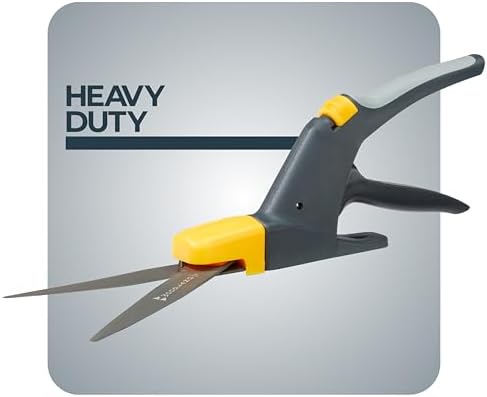 Woodland Tools Heavy Duty Rotating Grass Shears – 180 Degree Pivoting Head, Non Stick Steel Blades, Ergonomic Grip, Manual Grass Clippers for Trimming Around Beds, W...