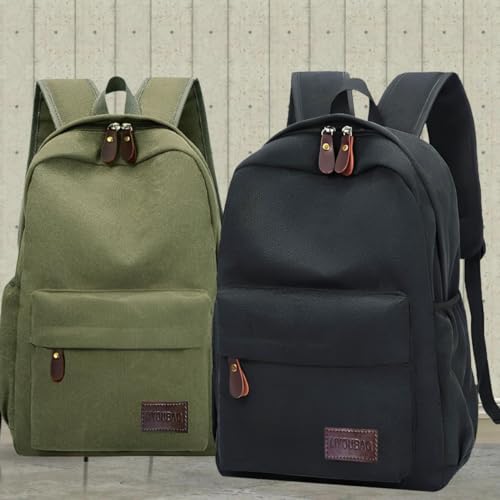 Mochila Masulina Feminina de Lona Viagens Acampamento com Espaço Interno Super Confortavel (Preto)