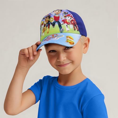 VRITRAZ Synthetic Paw Cartoon Character Printed Little Baseball Cap For Kids, Baby Girls & Boys 3-12 Years (Blue)