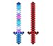 Pack of 2 (Red and Blue Combo) Light Up Classic Diamond Pixel Sword With Color Led Flashing and Sound