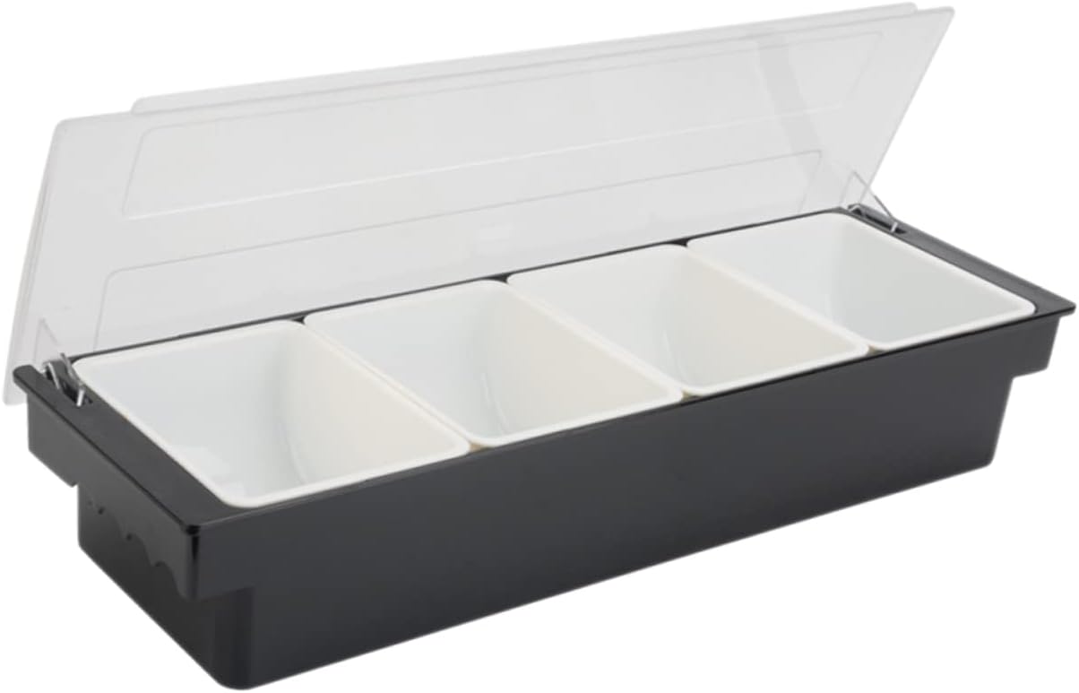 Sosoport Fruit Box Compartment Snack Container Plastic Garnish Station for Bartending Divided Food Box for Parties Snacks Fruits Veggies and Appetizers