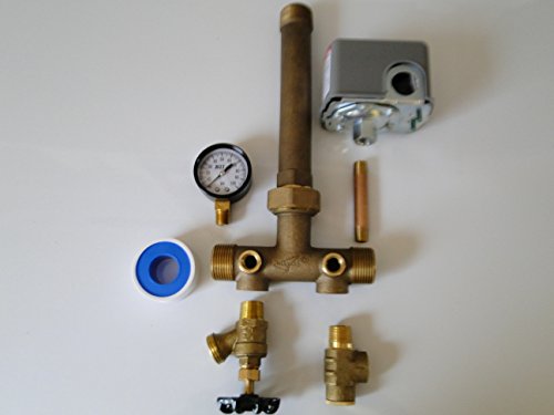 1.25" X 14"No Lead Brass Tank Tee Kit +Union Water Well Pressure Tank + Square D Fsg2 40-60 Switch #TOP1