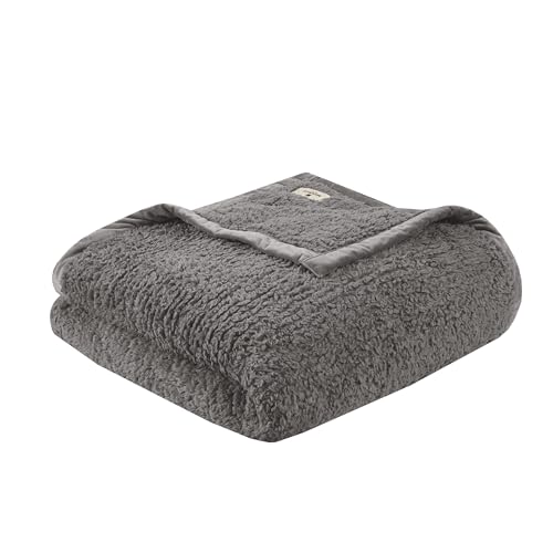 Woolrich Burlington Berber Blanket Super Soft, Cozy Lightweight Cover with Luxurious Velvet Binding, Modern Trendy All Season Bedspread Bedding-Set, King: 108x90, Grey by Woolrich John Rich & Bros. - Used condition - US$27.79