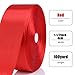 NESCCI 100 Yards Ribbon,1-1/2 Inch Red Satin Ribbon,Single Face Satin Ribbons,Perfect for Gift Wrapping,Wedding Decoration,Handmade Bows, Wrapping Bouquet and More