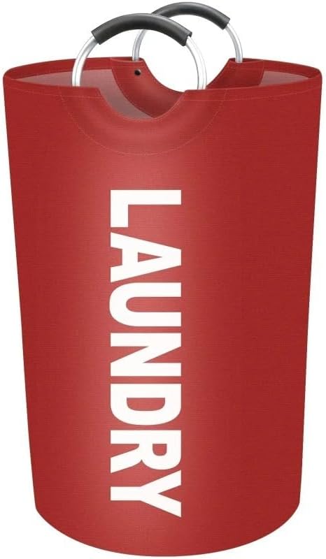 90L Large Laundry Basket，Collapsible Laundry Bags,Waterproof Foldable Washing Bin,Laundry Bag with Handles Clothes Hamper (Red,90L)