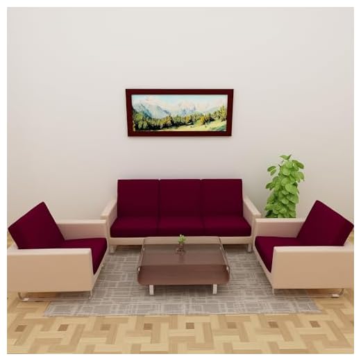 Dream King Terry Polycotton Sofa Seat Protector | Flexible | Elastic Stretchable | Sofa Cover | Sofa Protector Five Seater | Color- Maroon (Size: 23 inch X 23 inch) Pack of 10