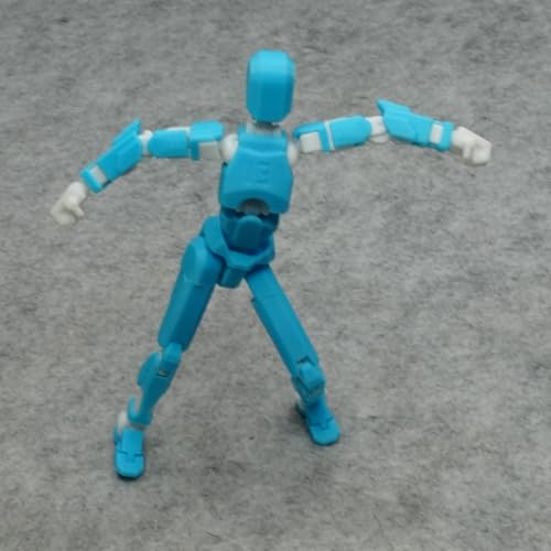 Image of Dummy 13 Action Figure Robot | Fully Articulated 3D Printed Robot Toy | 5.4-inch Collectible Figurine | Matte Finish| Unassembeled (SkyBlue-White)
