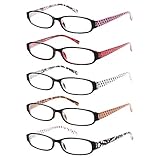 Kerecsen 5 Pack Reading Glasses for Women and Men Spring Hinge Ladies Readers (5 Pack Mix Color, 2.50)