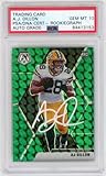 AJ Dillon Signed Panini Mosaic Rookie Card RookieGraph PSA GEM MT 10 Auto - Autographed College Cards