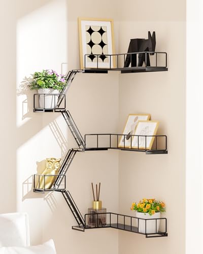 BeardBullet Fire Escape Corner Wall Shelf, 3 Tier