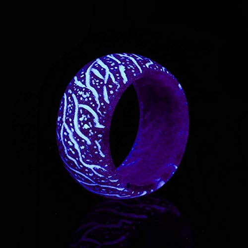 Luminous Glow Ring Glowing in The Dark Jewelry Women Men Fluorescent Rings Resin Finger Ring Band Rings Decoration(8,Purple)