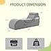 Yoga Chair Lounge for Adult, Ergonomic Chaise Lounge Chair with Side Pocket, Headrest, Waist Pad, Perfect for Stretching, Massage, and Relaxation, Used in Living Room, Bedroom（Grey）