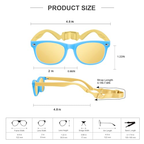 azuza Kids Polarized Sunglasses Party Favor TPEE Silicone Flexible Shades for Girls Boys Age 3-9 Party Favor2