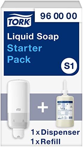 Tork Starter Pack for Liquid and Spray Soap - 960000 - S1/S11 + Handwash Soap Refill (1 x 1000ml)