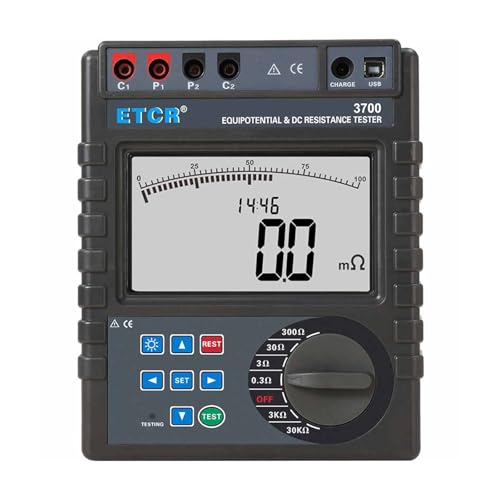 ETCR ETCR3700 4-Wire Intelligent Equipotential Bonding Reistance Meter Tester DC Low Resistance...