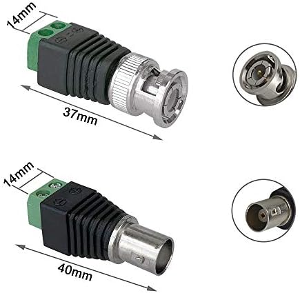 Aiqeer 15 Pairs BNC Connector Adapter Set, BNC Video Balun Connector, BNC Male Plug and Female Socket Screw Terminal Block Adapter, for Coax Cat5 Cat6 to Video Balun Surveillance Camera