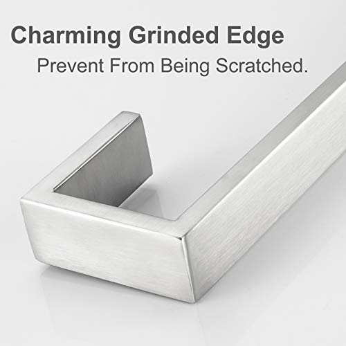 Nolimas Bathroom Hardware Towel Bar Sus 304 Stainless Steel Square Towel Ring Shelf Holder Rack For Bath Kitchen Garage Heavy Duty Wall Mounted, Nickel Brushed #TOP3